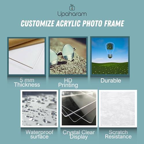 Customised Photo Frame For Wall Decor Home & Office | 12"x8" Frameless Acrylic Photo Frame With Photo | Personalized & Customized Gift For Birthday & Anniversary Girlfriend Boyfriend Wife