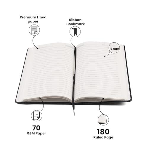 Personalized Name & Charm Leather Diary and Pen Gift Set (Black), photo 4 of 7