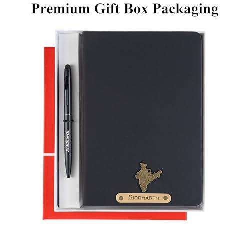 Personalized Name & Charm Leather Diary and Pen Gift Set (Black), photo 6 of 7