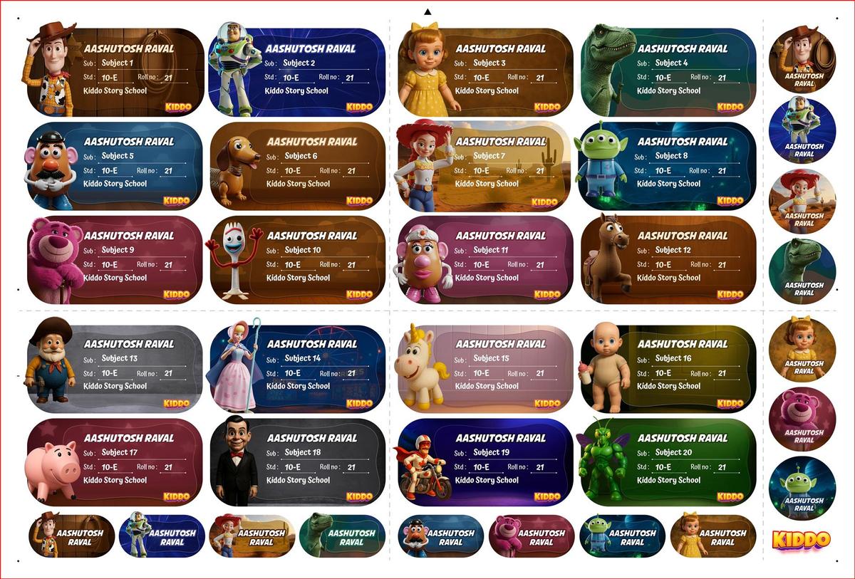 Personalized Name Stickers for Kids (No Photo) | Book & Notebook Labels with Name, Class & School | Waterproof School Labels