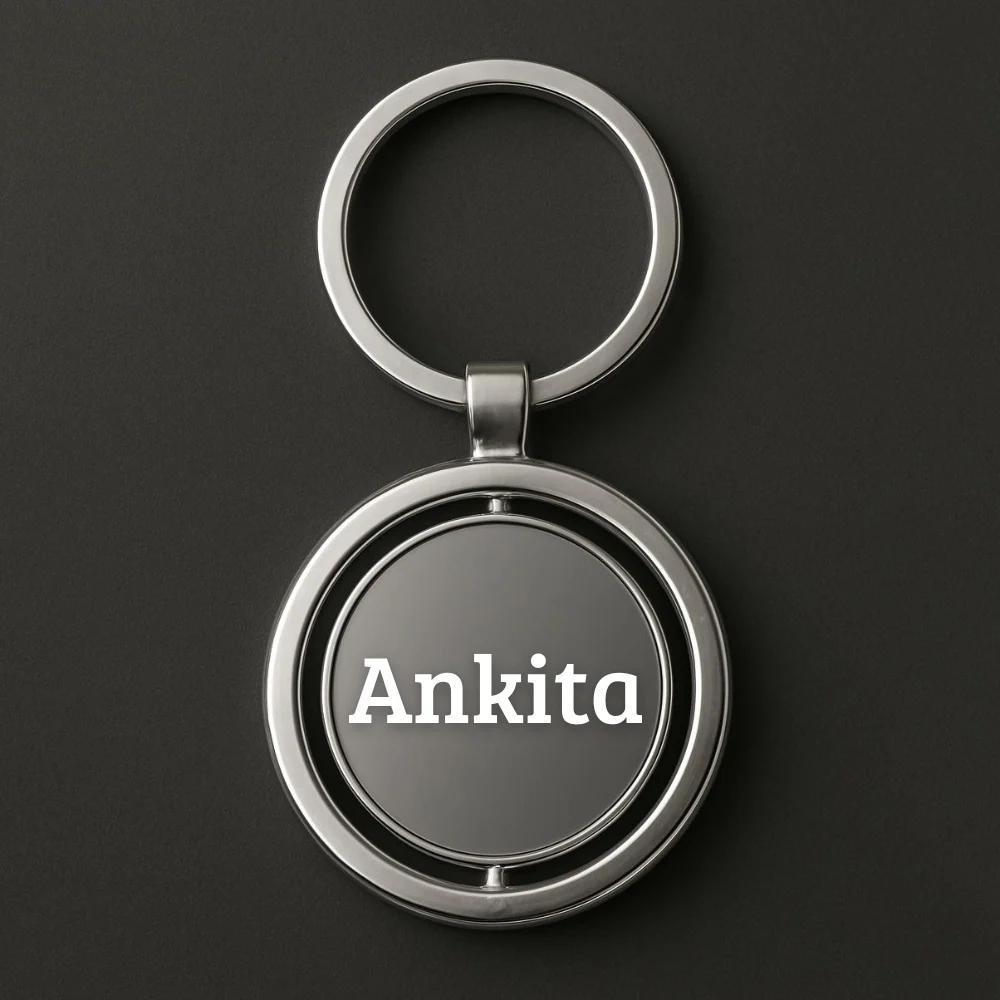 Rotating Metal Keychain with Custom Name Logo Printing (Set of 5)