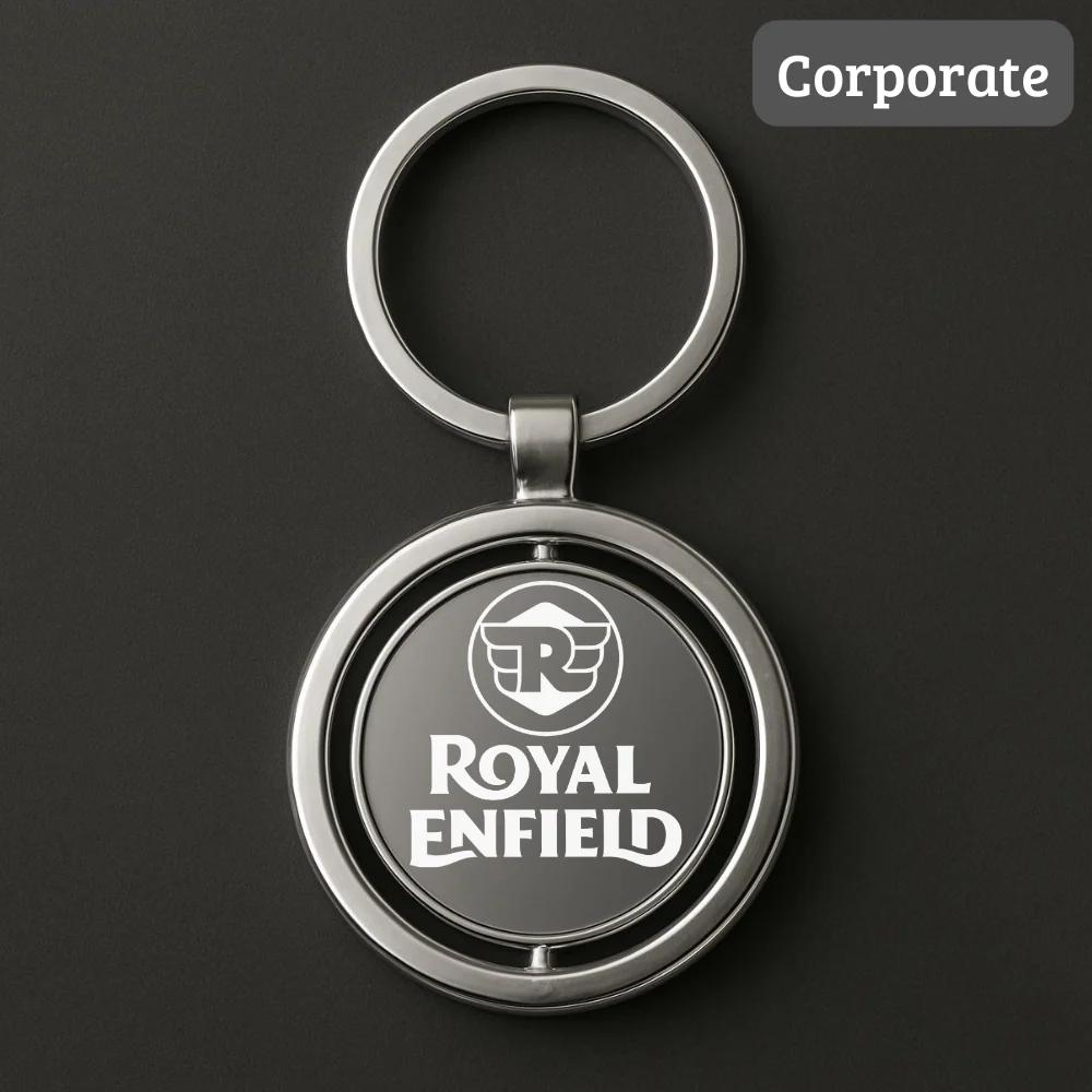 Rotating Metal Keychain with Custom Name Logo Printing (Set of 5)