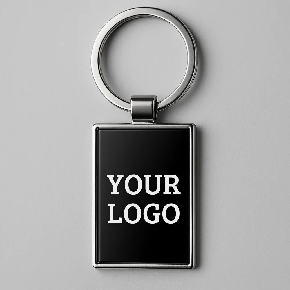Personalized Rectangular Metal Keychain - Name or Logo Engraving (set of 5)
