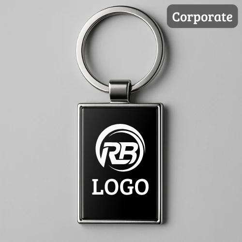 Personalized Rectangular Metal Keychain - Name or Logo Engraving (set of 5)