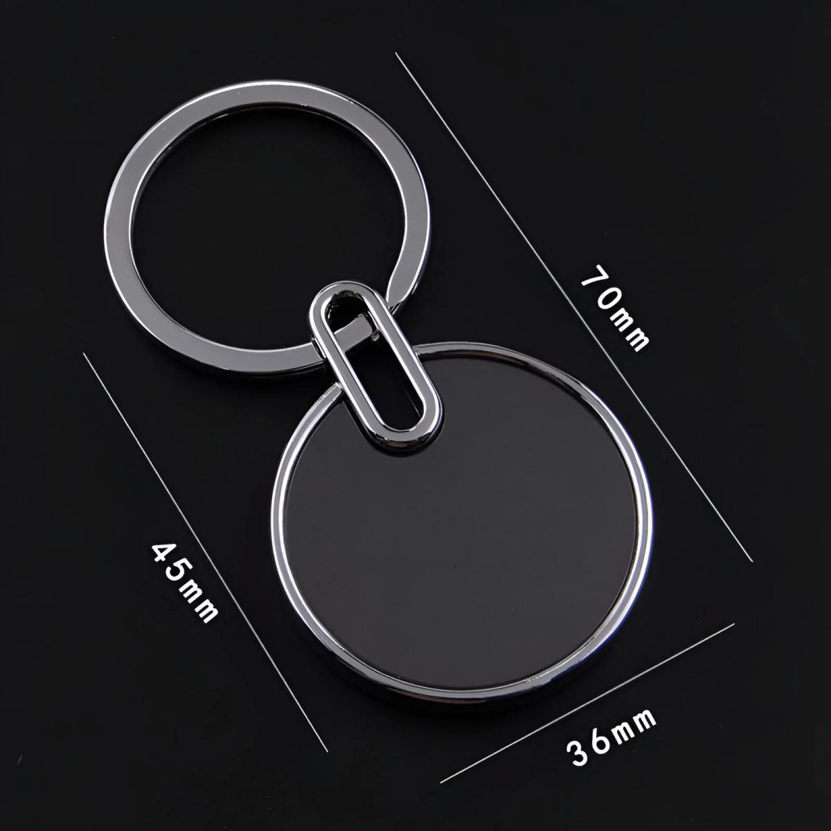 Custom Round Metal Keychain – Engrave Name or Logo (set of 5)
