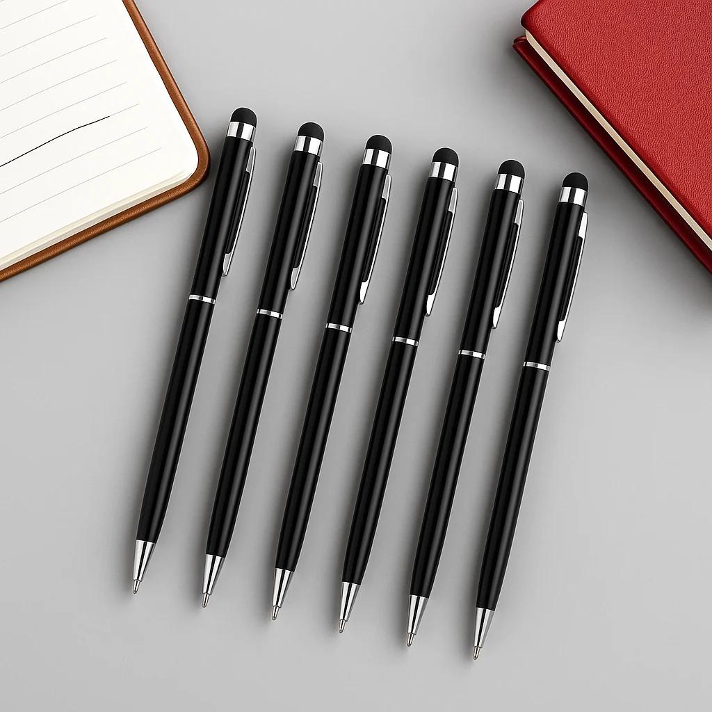 2-in-1 Metal Stylus Ballpoint Pen | Customised Pen with Name & Logo - Corporate Gift (set of 5 pens)