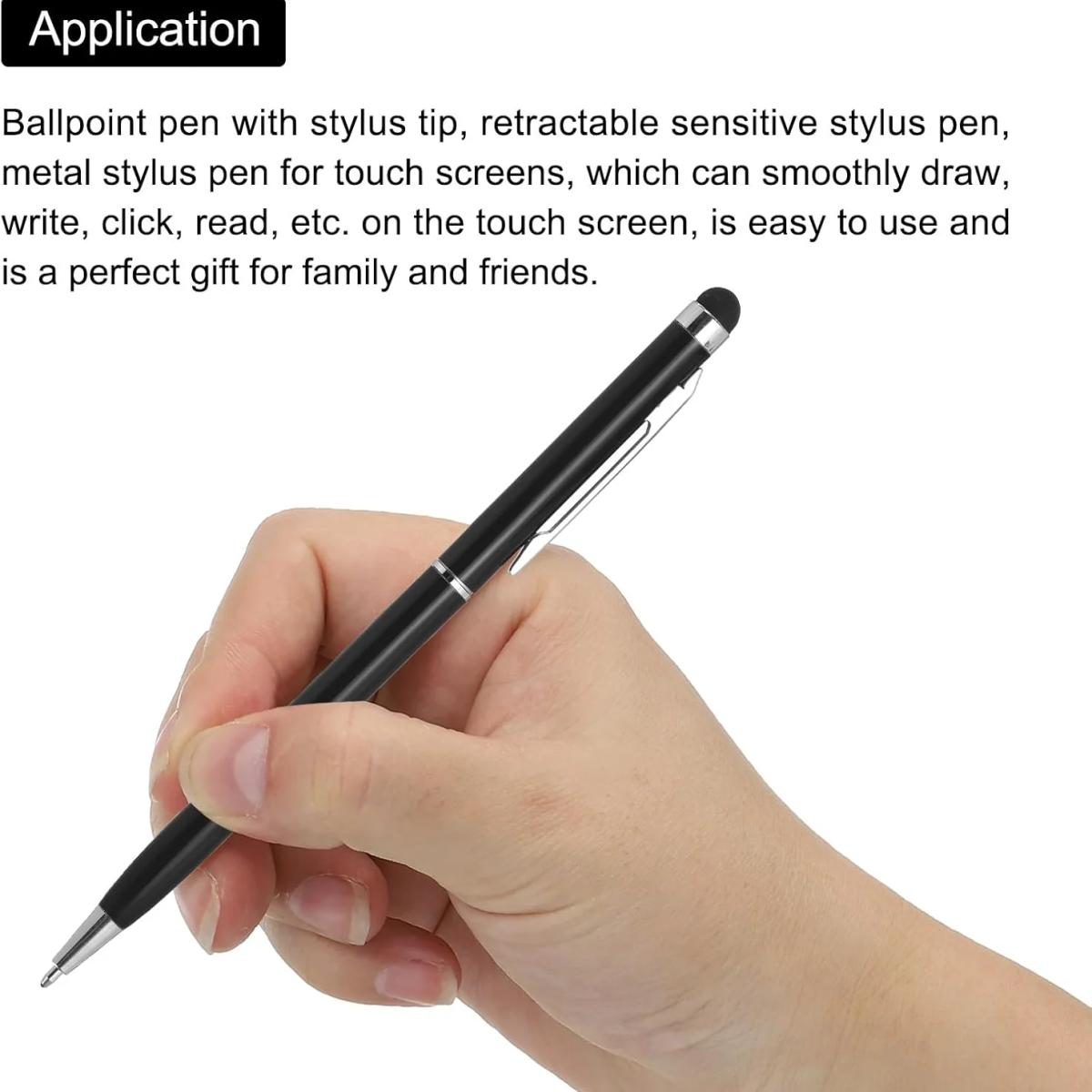 2-in-1 Metal Stylus Ballpoint Pen | Customised Pen with Name & Logo - Corporate Gift (set of 5 pens)