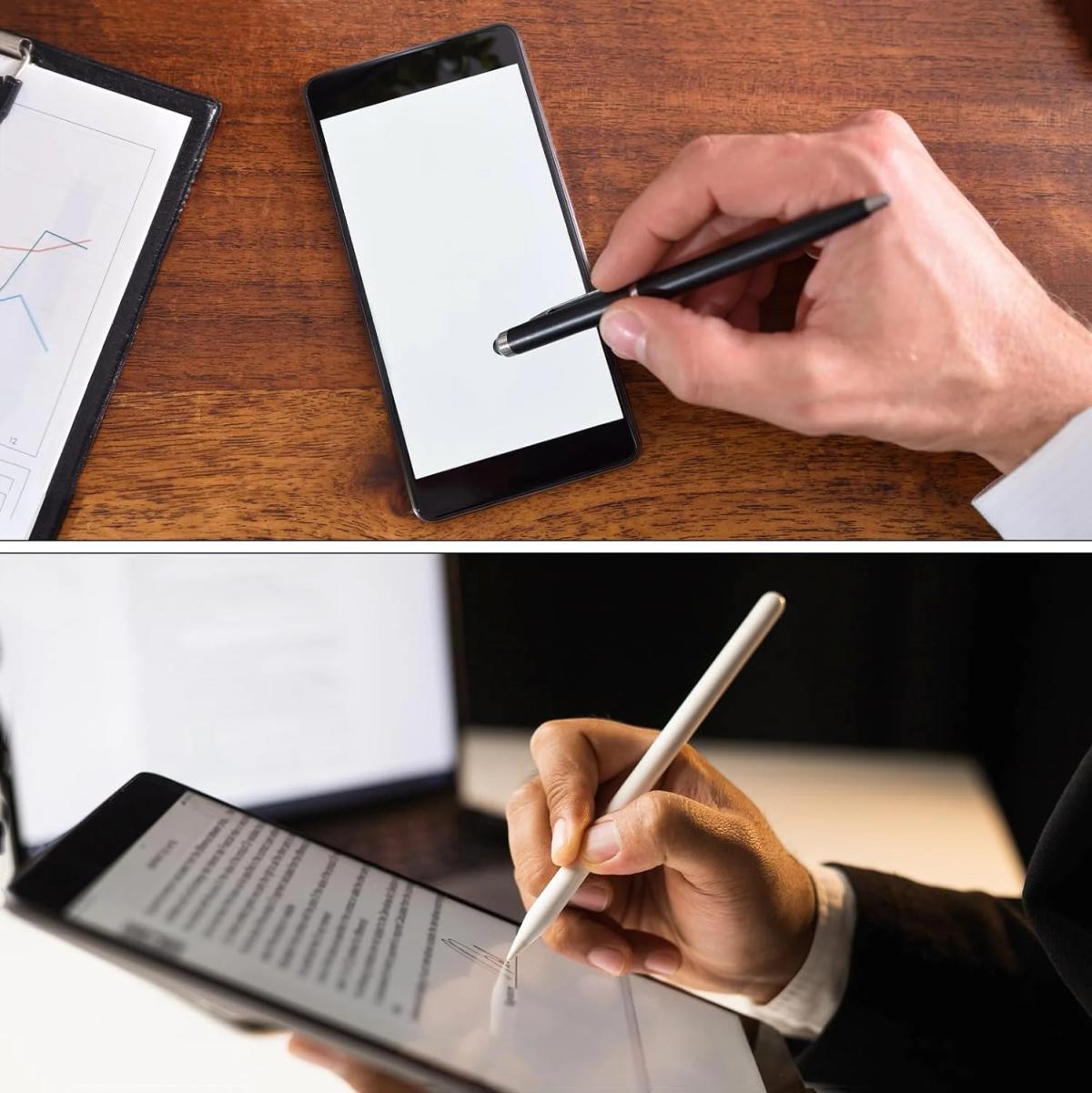 2-in-1 Metal Stylus Ballpoint Pen | Customised Pen with Name & Logo - Corporate Gift (set of 5 pens)
