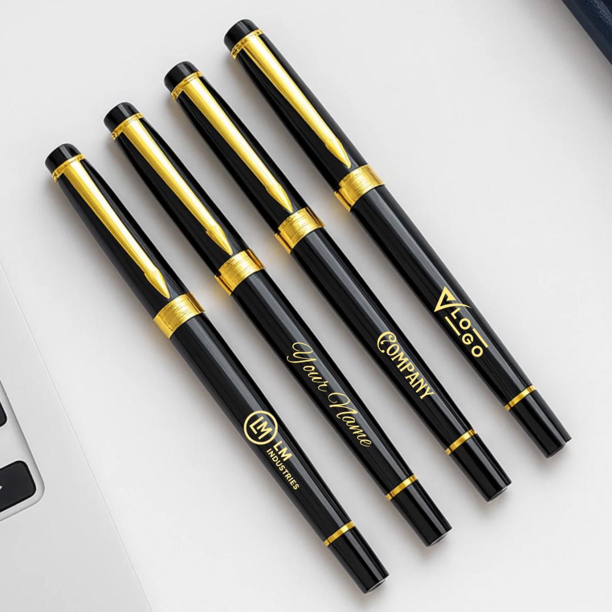 Black Series Luxury Pen | Personalised Engraved Metal Pen for Gifting (Set of 5 Pens)