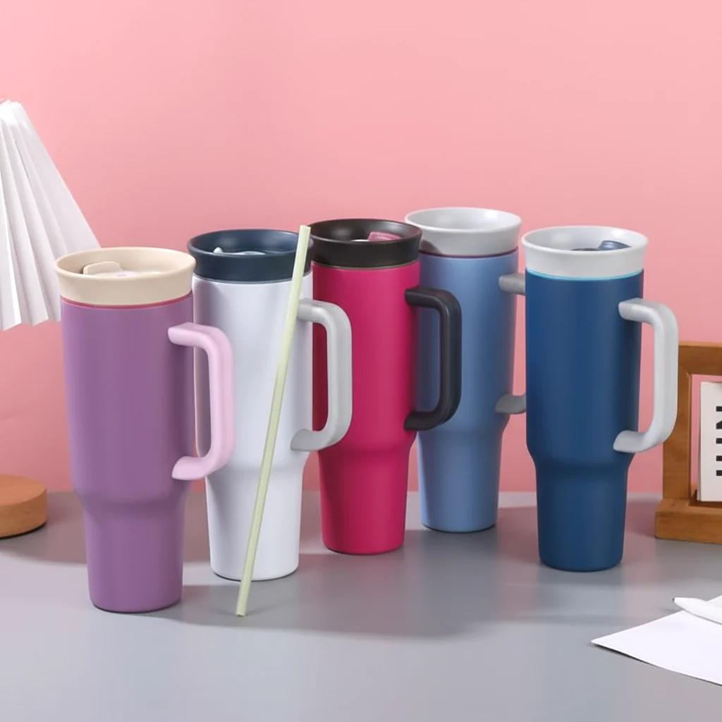 1175ml Insulated Tumbler with Handle & Straw – Big Capacity Hydration