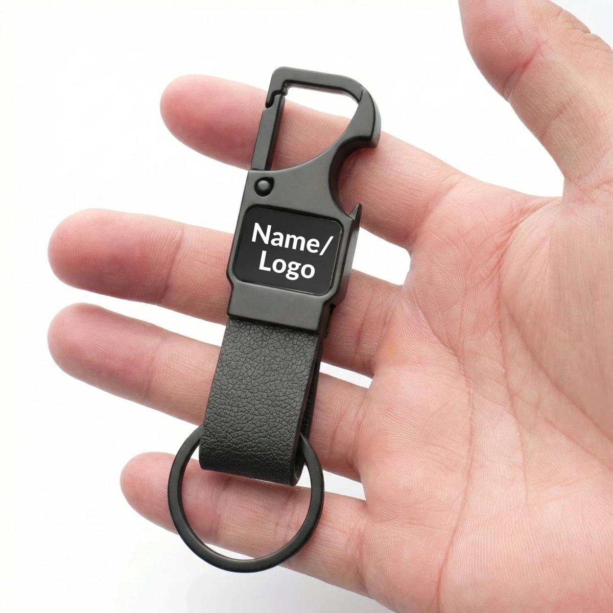 Customised Metal Matte Black Keychain For Corporate & Return Gift (set of 5)