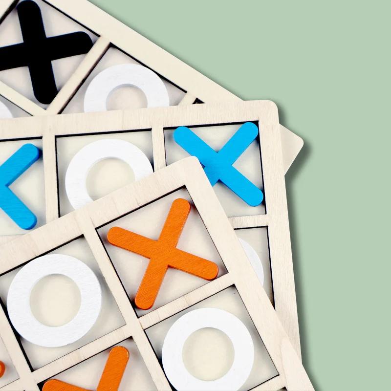 XO Tic-Tac-Toe Wooden Game – Fun Brain Training for Kids(Set of 5)