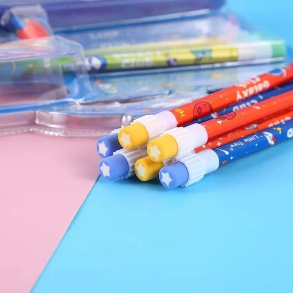 9-in-1 Double-Decker Metal Pencil Box Stationery Set