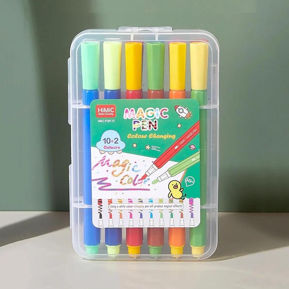 12 Color Magic Colour Changing Sketch Pen Set - Fine Tip, Smooth Flow