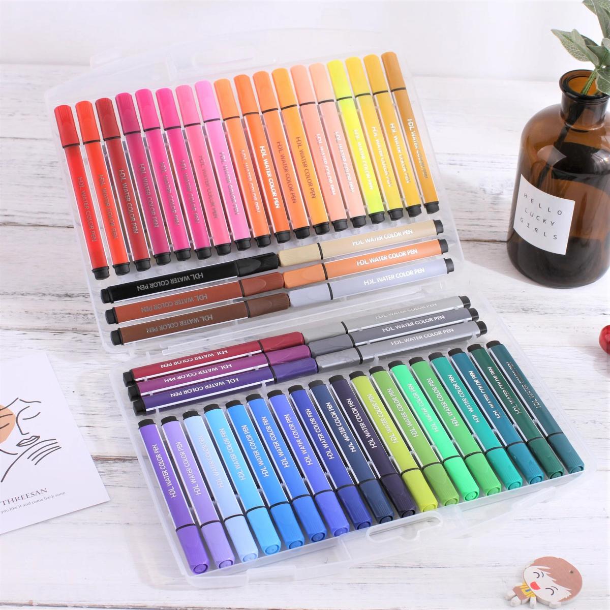 Mess-Free Art Fun 48-Color Washable Watercolor Pen Set