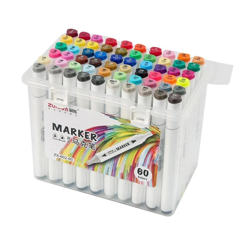 Watercolor Markers | Dual Tip (Bullet & Chisel) | 60 Colors
