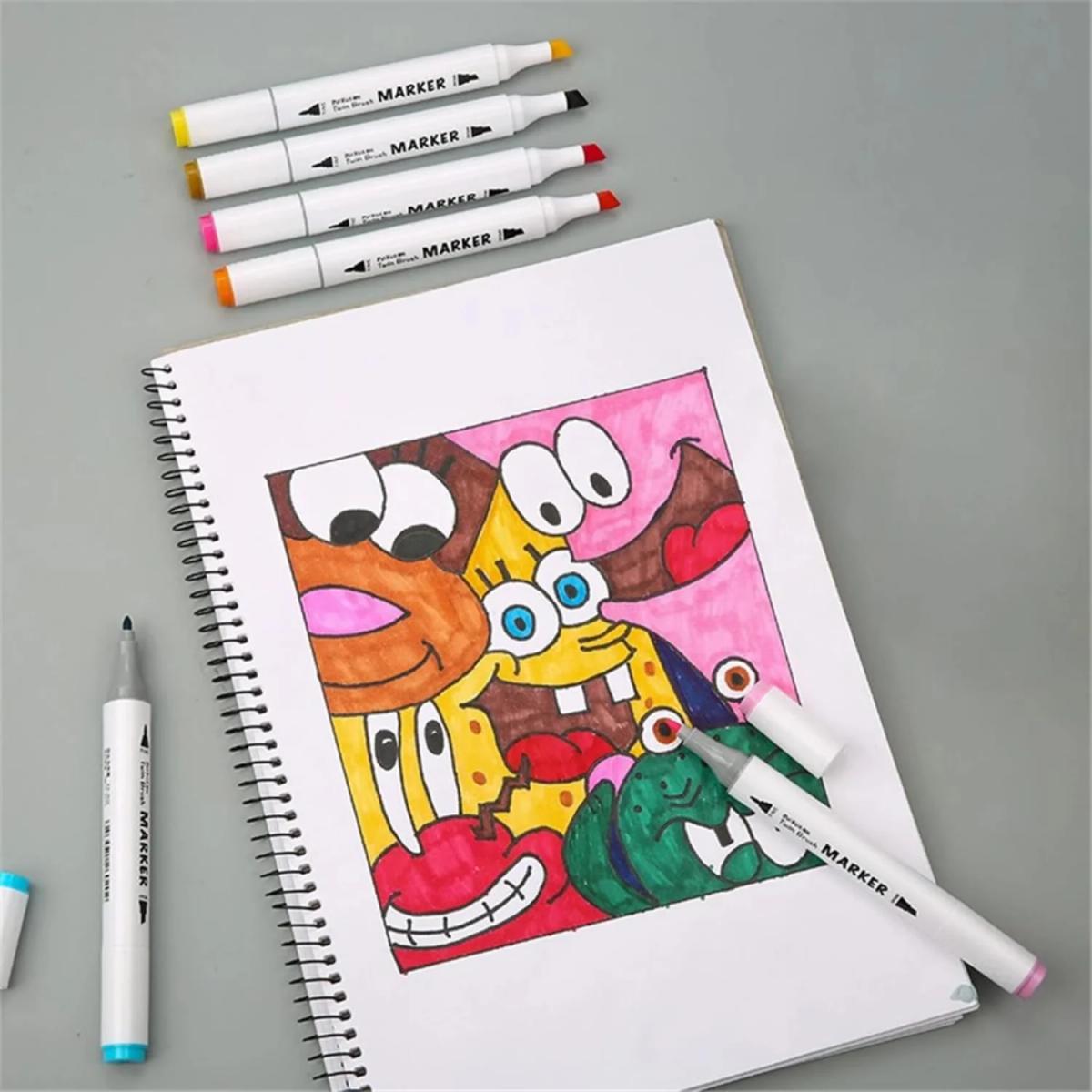 Watercolor Markers | Dual Tip (Bullet & Chisel) | 60 Colors