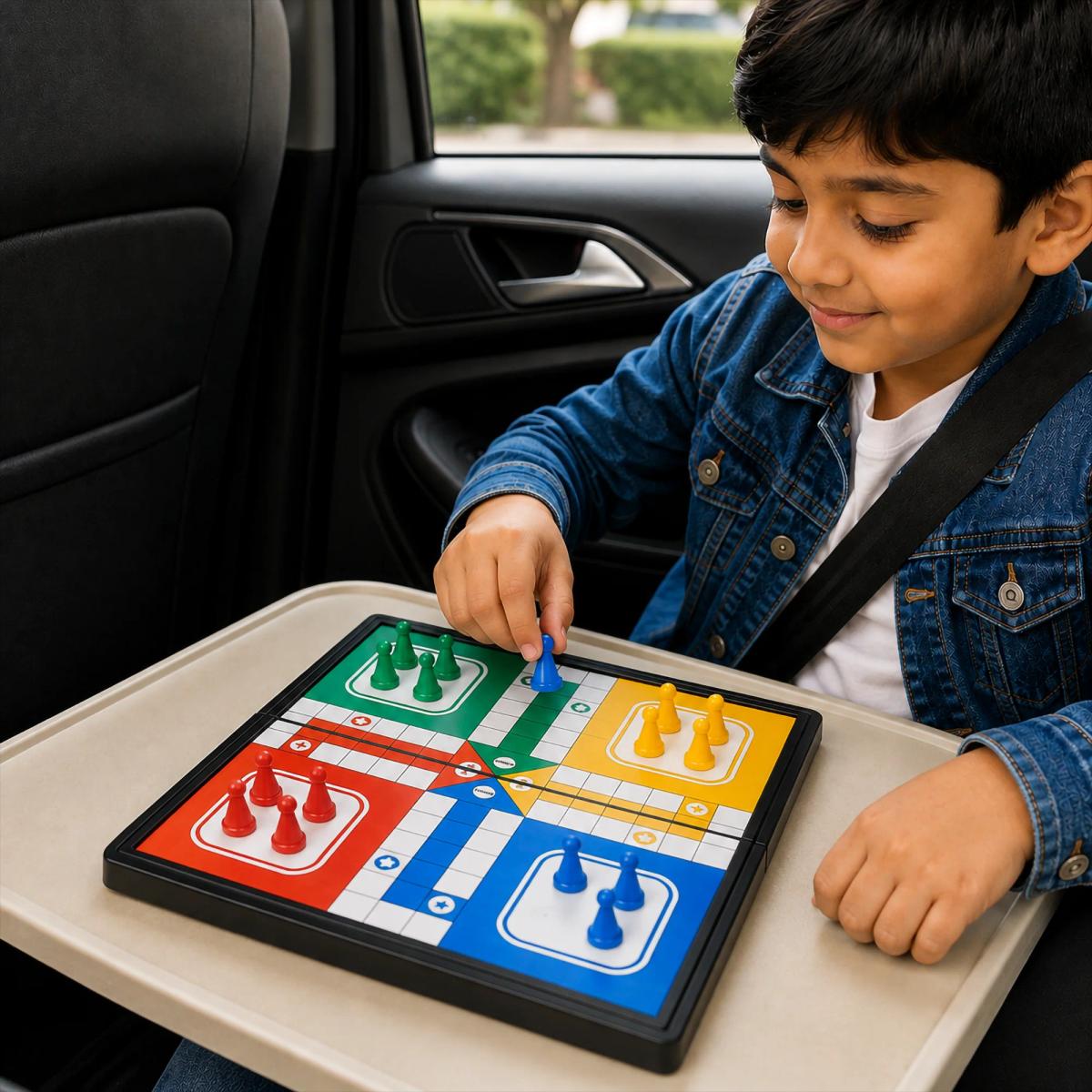 Magnetic Ludo Game for Kids | Portable Folding Board Game with Magnetic Pieces