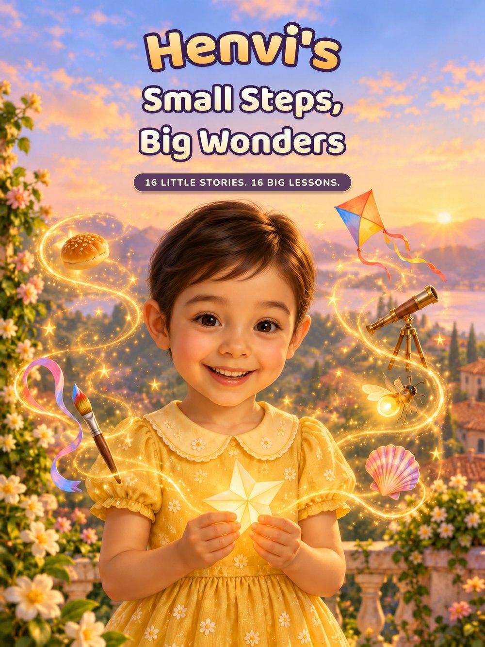 Personalised Moral Stories Book for Girls – Small Steps, Big Wonders | 16 Short Stories with Child's Name & Photo | Premium Hardcover Gift