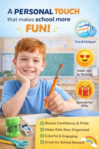 Personalized Pencils With Name | Personalised Name Pencils for Kids (Set of 10) | With Eraser & Sharpener personalized storybook cover thumbnail