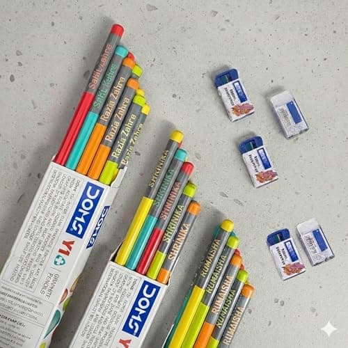 Personalized Pencils With Name | Personalised Name Pencils for Kids (Set of 10) | With Eraser & Sharpener personalized storybook cover