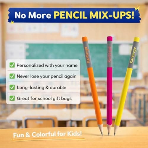 Personalized Pencils With Name | Personalised Name Pencils for Kids (Set of 10) | With Eraser & Sharpener personalized storybook cover thumbnail