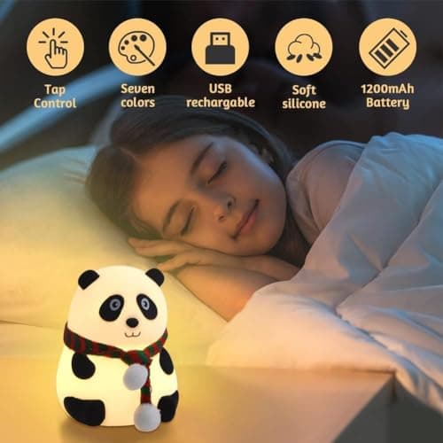 Rechargeable Silicone Panda Night Light | 7-Color LED Lamp | Soft BPA-Free | Cute Multicolor Gift for Kids & Teens personalized storybook cover thumbnail