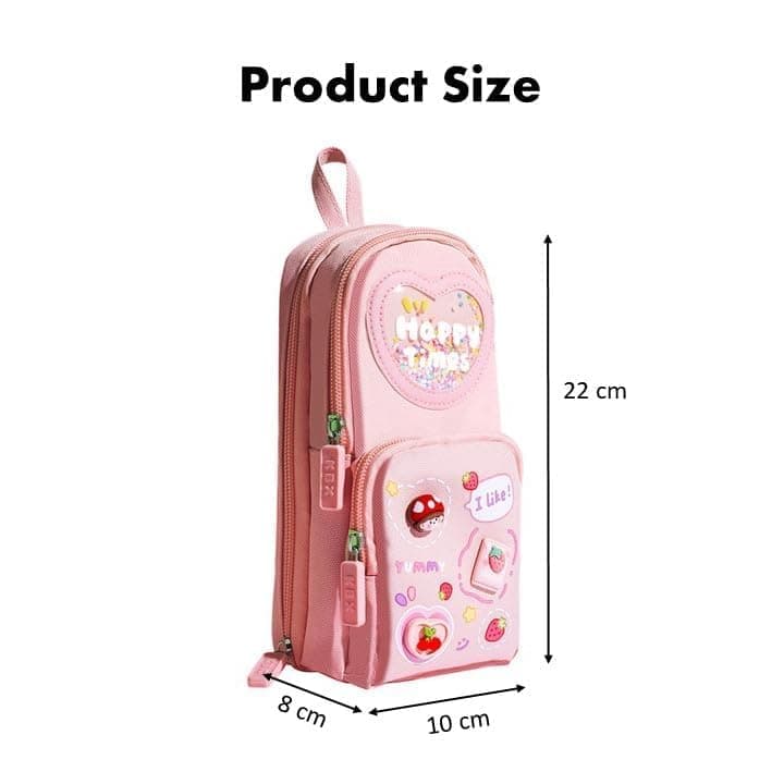 Canvas 6-Layer Premium Pencil Case – Cute Large Capacity 3-Compartment Pouch for Girls | Multicolour personalized storybook cover thumbnail