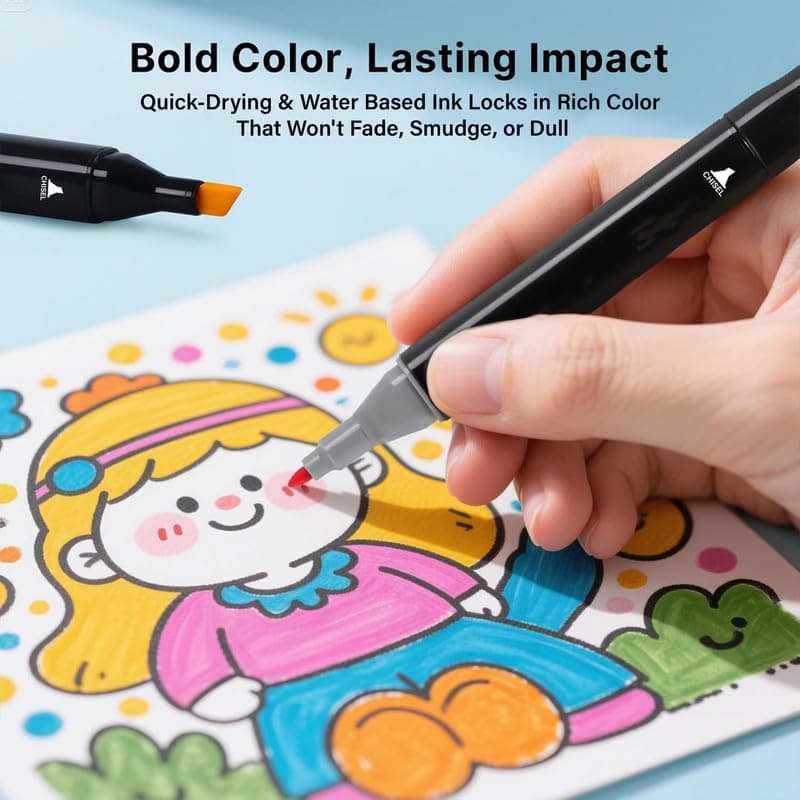 Dual Tip Art Markers 24 Colors with Carry Bag personalized storybook cover thumbnail