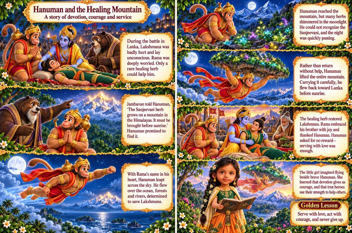 Hanuman and the Healing Mountain story spread