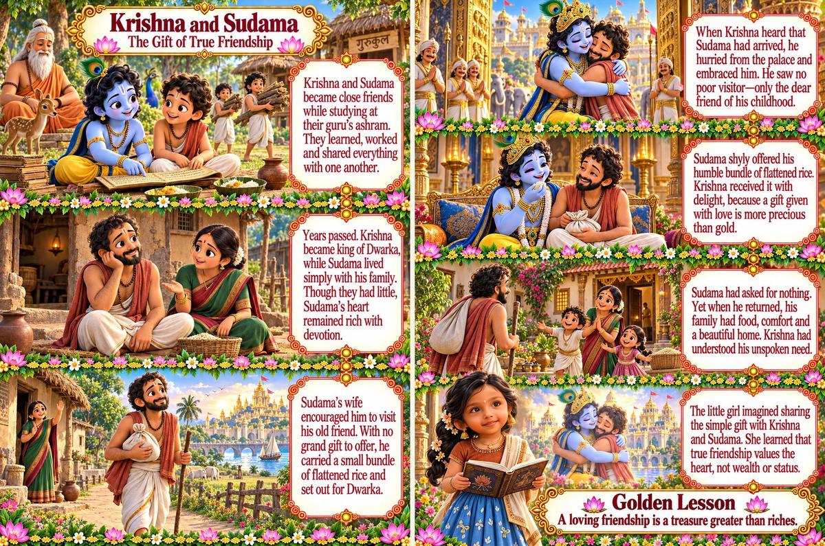 Krishna and Sudama story spread