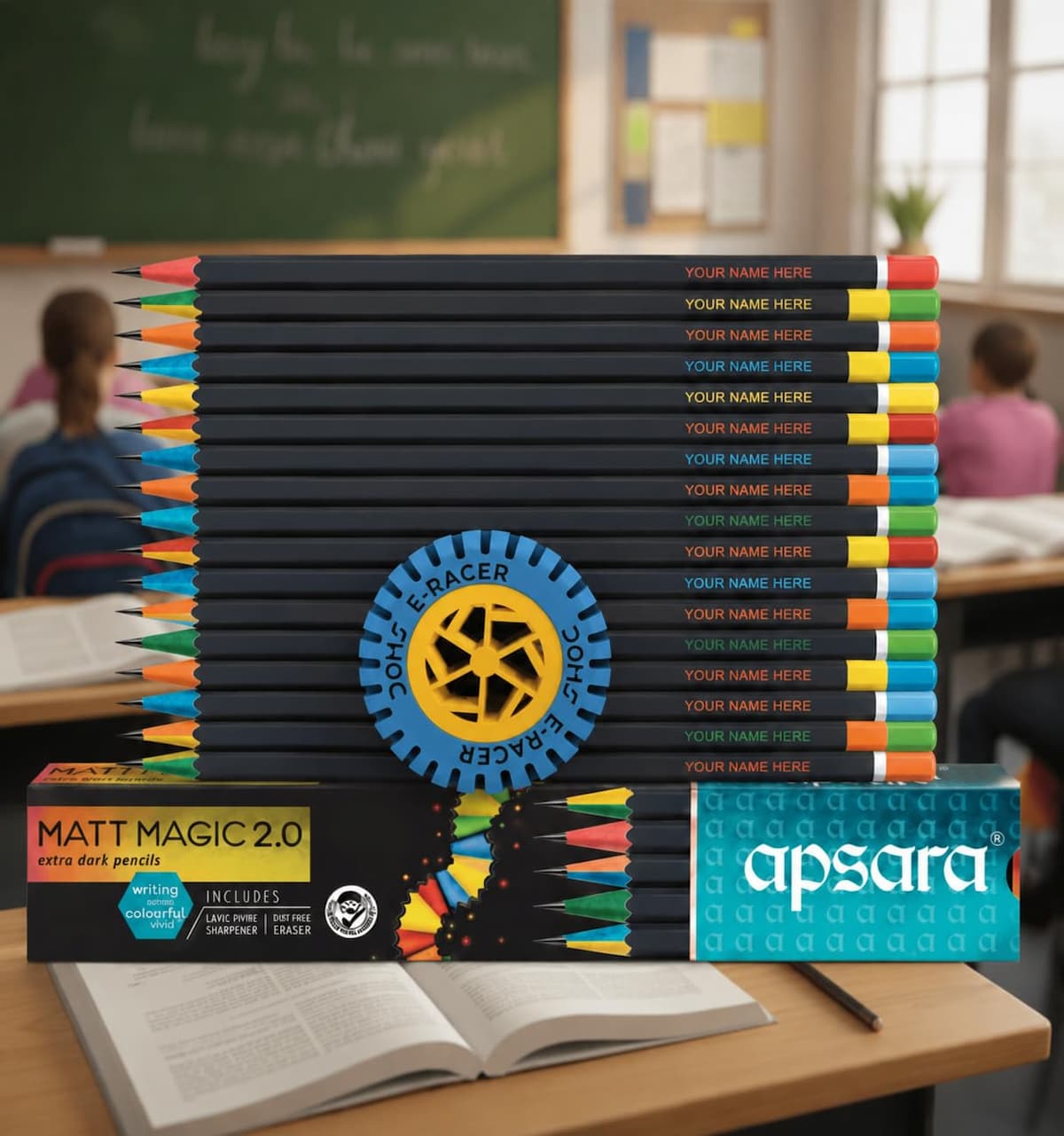 Personalised Name Pencils for Kids Set (20 Pcs) – Customised Engraved Pencil Set for School | Birthday Return Gift | Premium Wooden HB Pencils personalized storybook cover