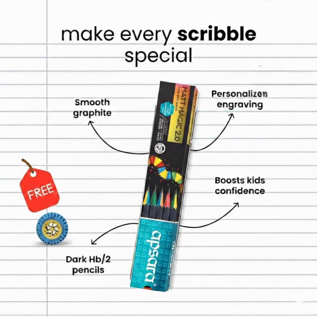Personalised Name Pencils for Kids Set (20 Pcs) – Customised Engraved Pencil Set for School | Birthday Return Gift | Premium Wooden HB Pencils personalized storybook cover thumbnail