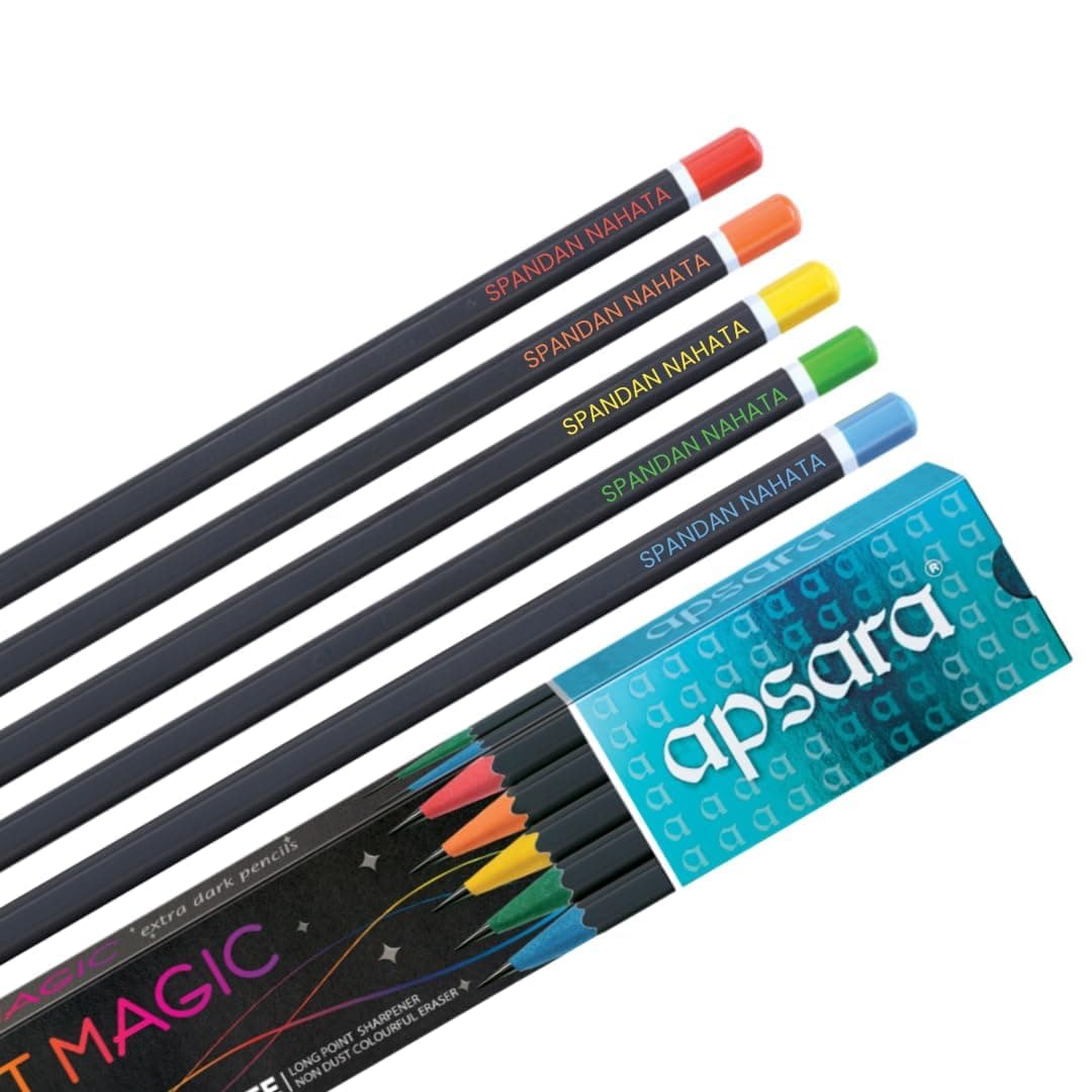 Personalised Name Pencils for Kids Set (20 Pcs) – Customised Engraved Pencil Set for School | Birthday Return Gift | Premium Wooden HB Pencils personalized storybook cover thumbnail