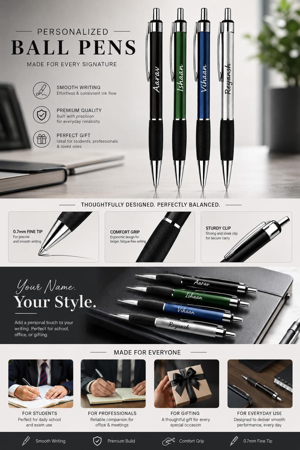 Personalized MultiColor Gel Pens with Name – Custom Printed Gel Pen Set | Return Gift for Kids & Students personalized storybook cover thumbnail