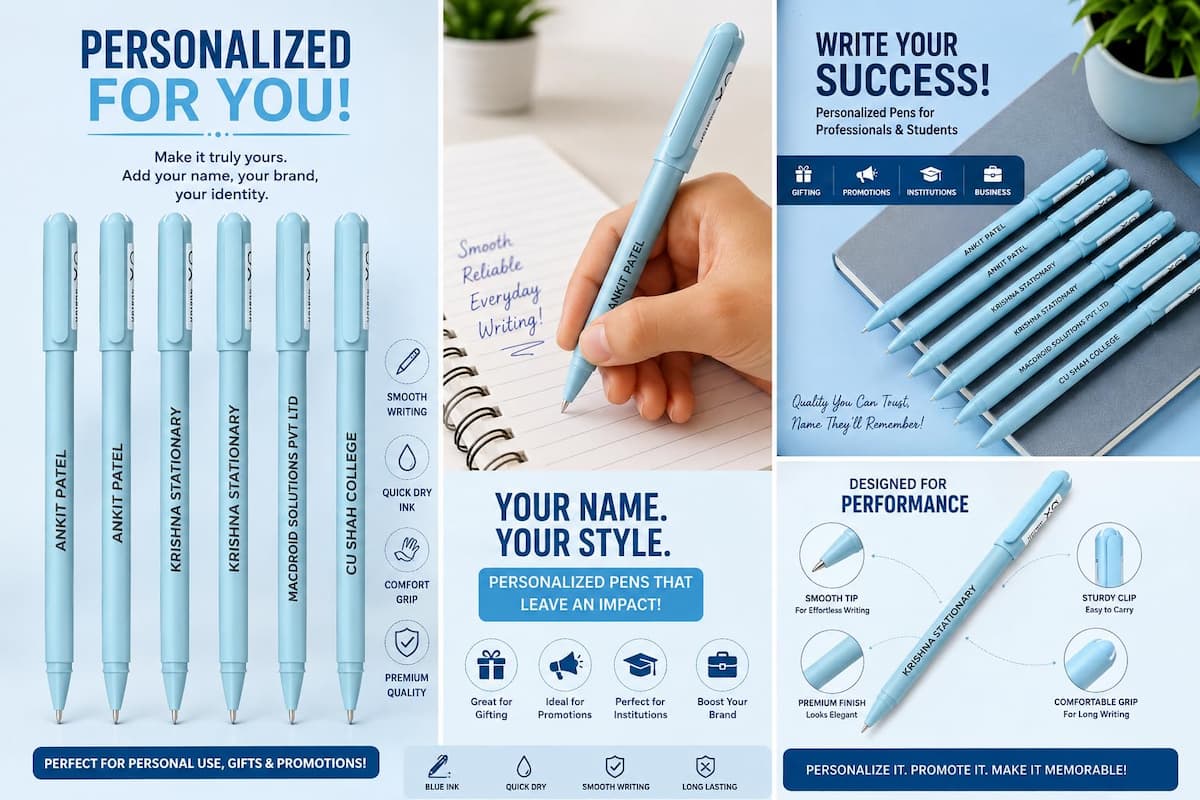 Personalized Premium Pen Gift Set of 5 – Custom Engraved Soft-Touch Ballpoint Pens with Name personalized storybook cover thumbnail