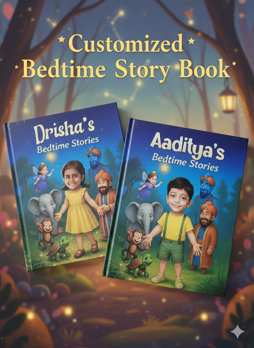 Personalized 14 Short Bedtime Stories Book – Name & Photo | Custom Story Book for Kids | Premium Hardcover Gift | Ages 2–8 – personalised book for kids