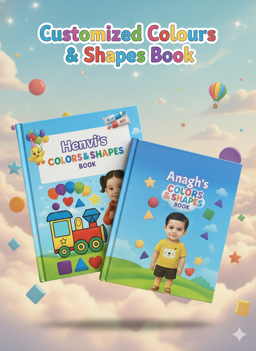 Personalized Name and Face In shapes and Colours book | Add Child’s Name & Photo | Fun Educational Gift for Ages 2–8 – personalised book for kids