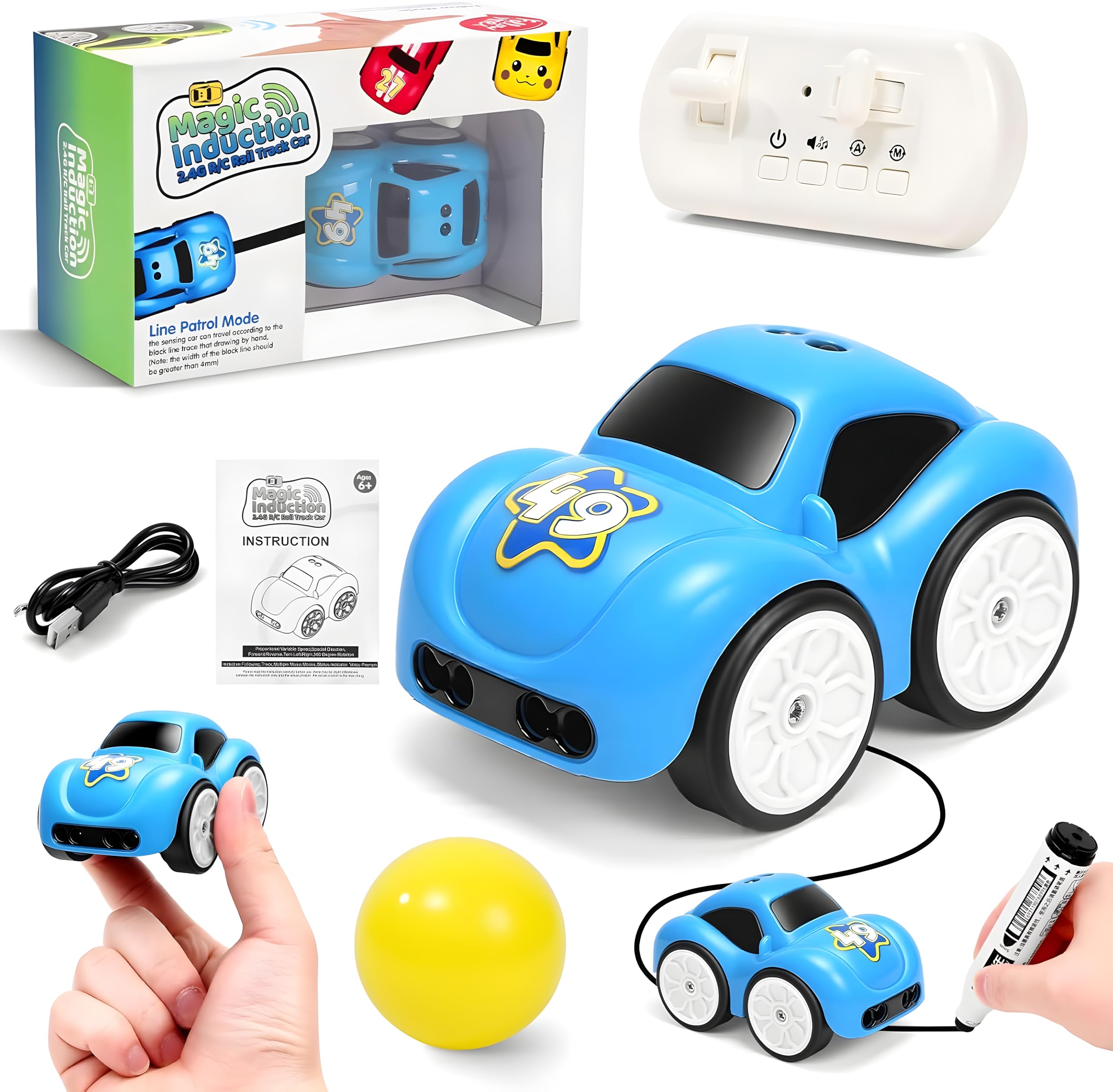 KiddoStore magic induction remote control sensor car with LED lights and music